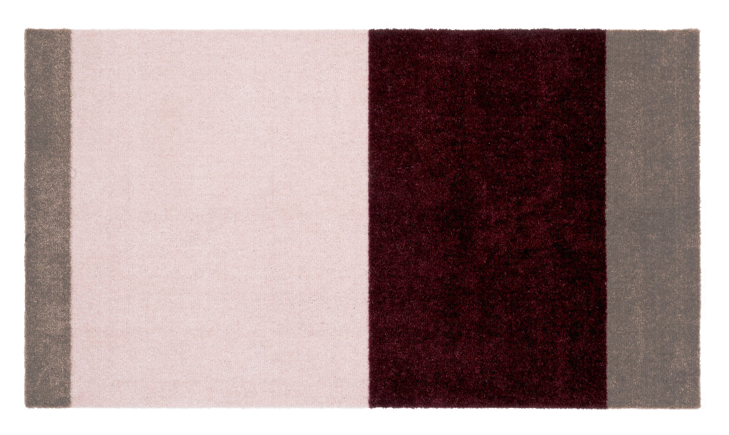 Neuheit  - FUSSMATTE STRIPES - Bordeaux/Rose/Sand