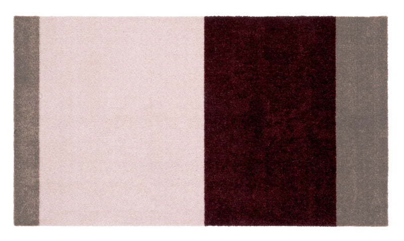 Neuheit  - FUSSMATTE STRIPES - Bordeaux/Rose/Sand