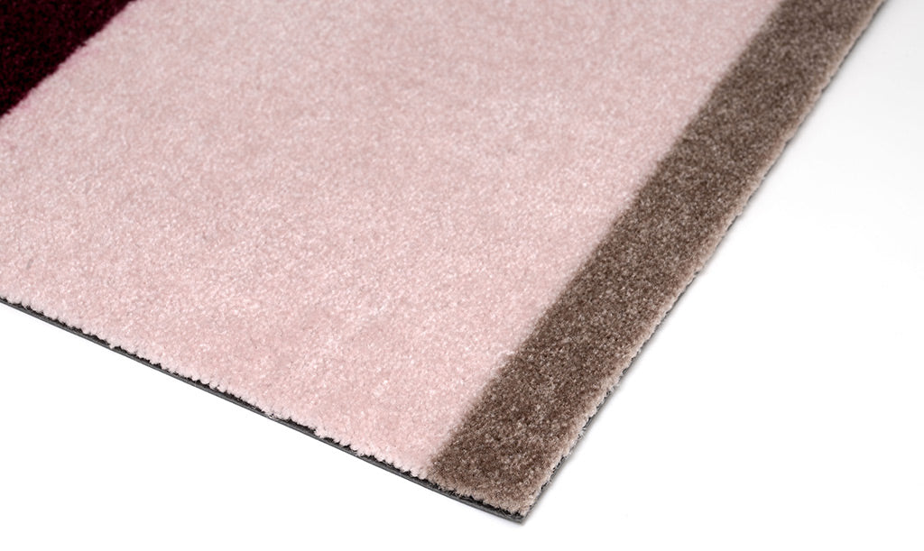 Neuheit  - FUSSMATTE STRIPES - Bordeaux/Rose/Sand