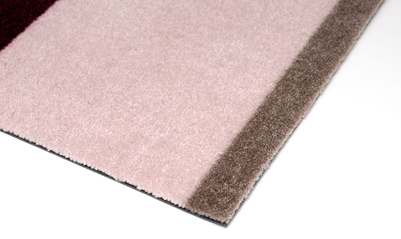 Neuheit  - FUSSMATTE STRIPES - Bordeaux/Rose/Sand