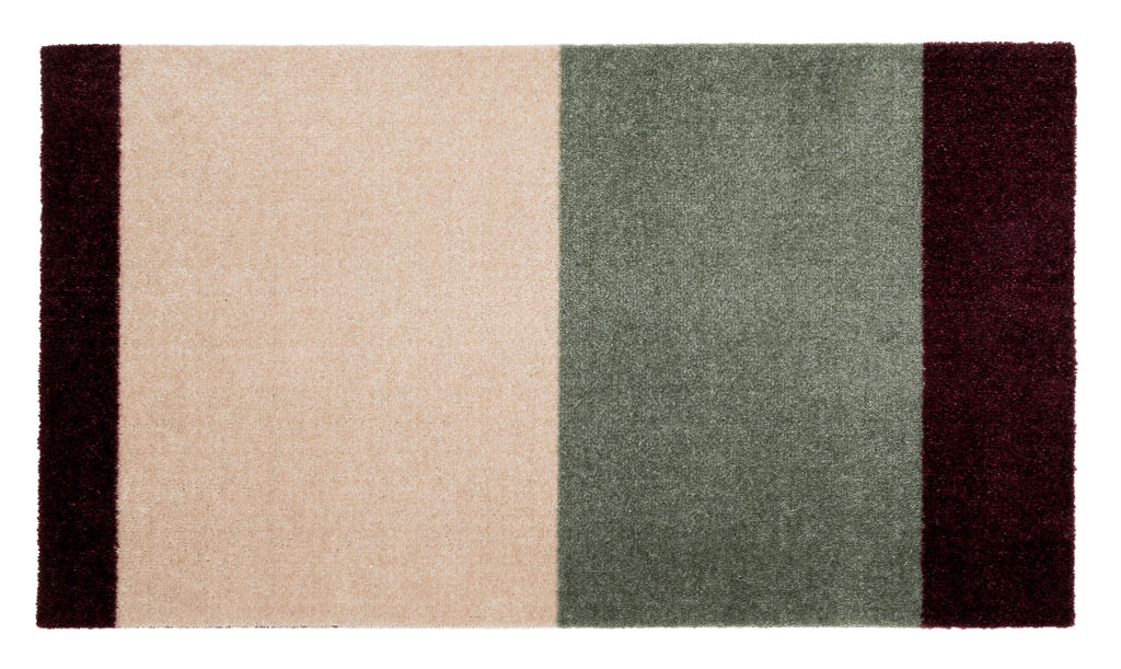 Neuheit - FUSSMATTE STRIPES - Grün/Ivory/Bordeaux