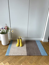 Neuheit  - FUSSMATTE STRIPES -  Ivory/Sand/Blau