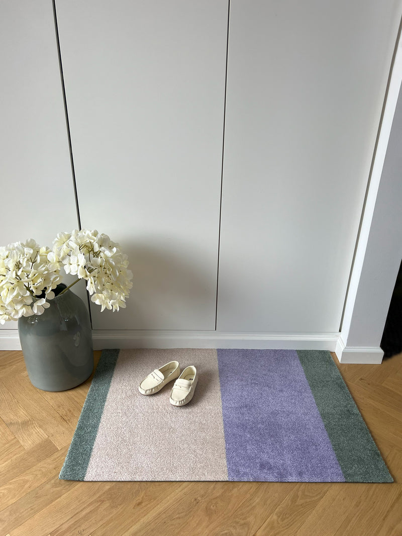 Neuheit  - FUSSMATTE STRIPES - Lila/Ivory/Grün