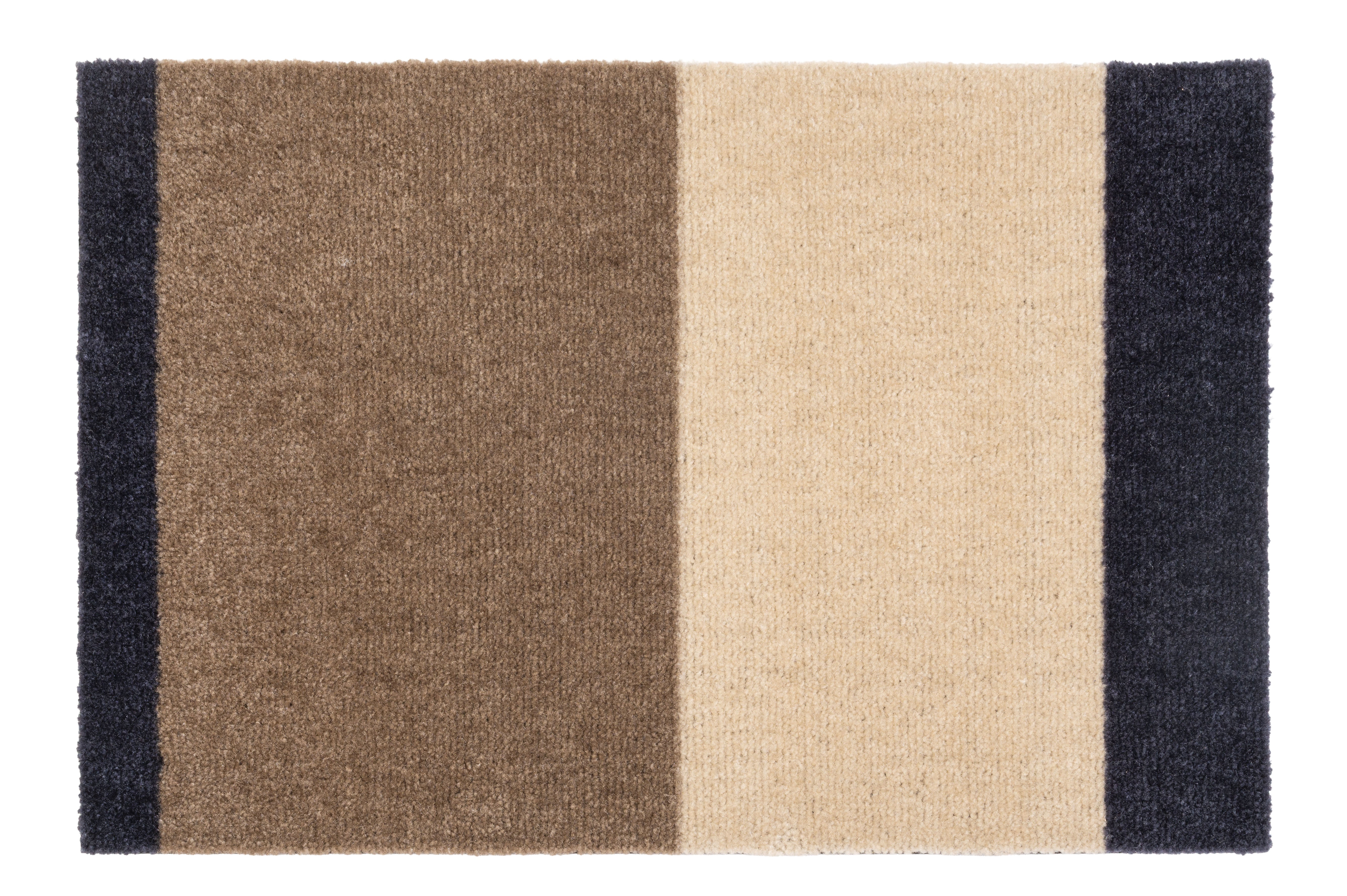 FUSSMATTE 40 x 60 cm – STRIPES BLAU / SAND / IVORY