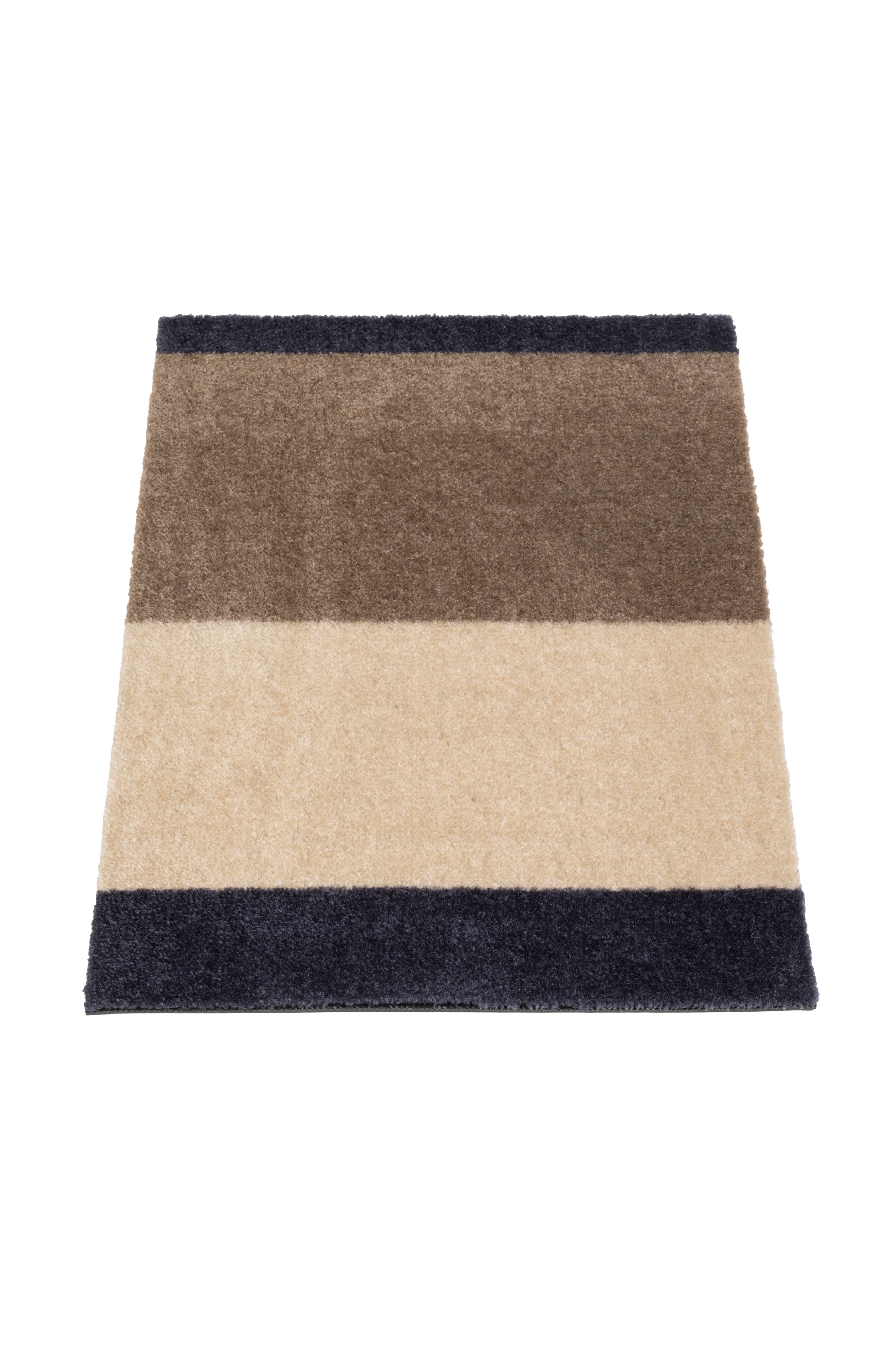 FUSSMATTE 40 x 60 cm – STRIPES BLAU / SAND / IVORY