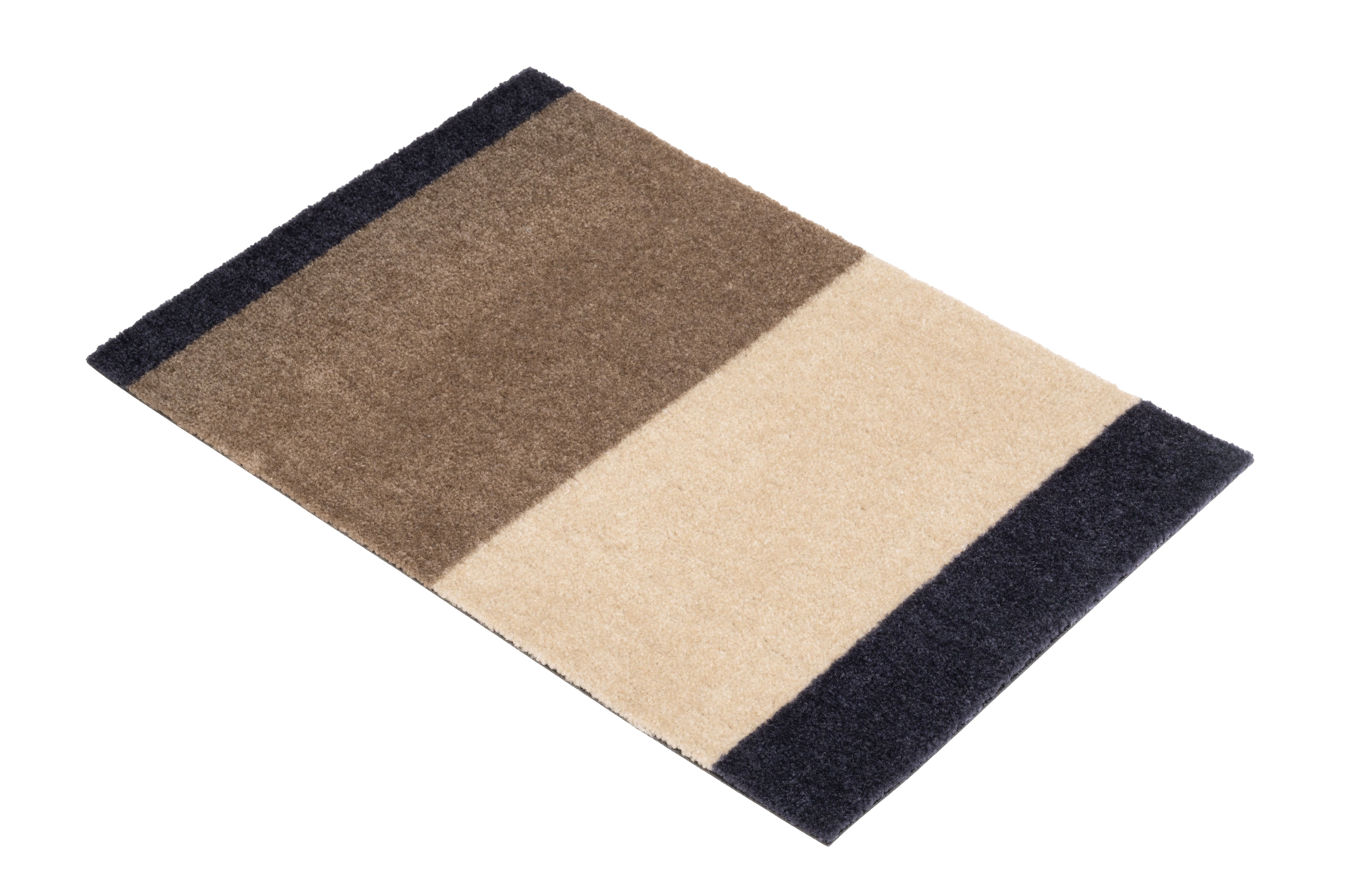FUSSMATTE 40 x 60 cm – STRIPES BLAU / SAND / IVORY