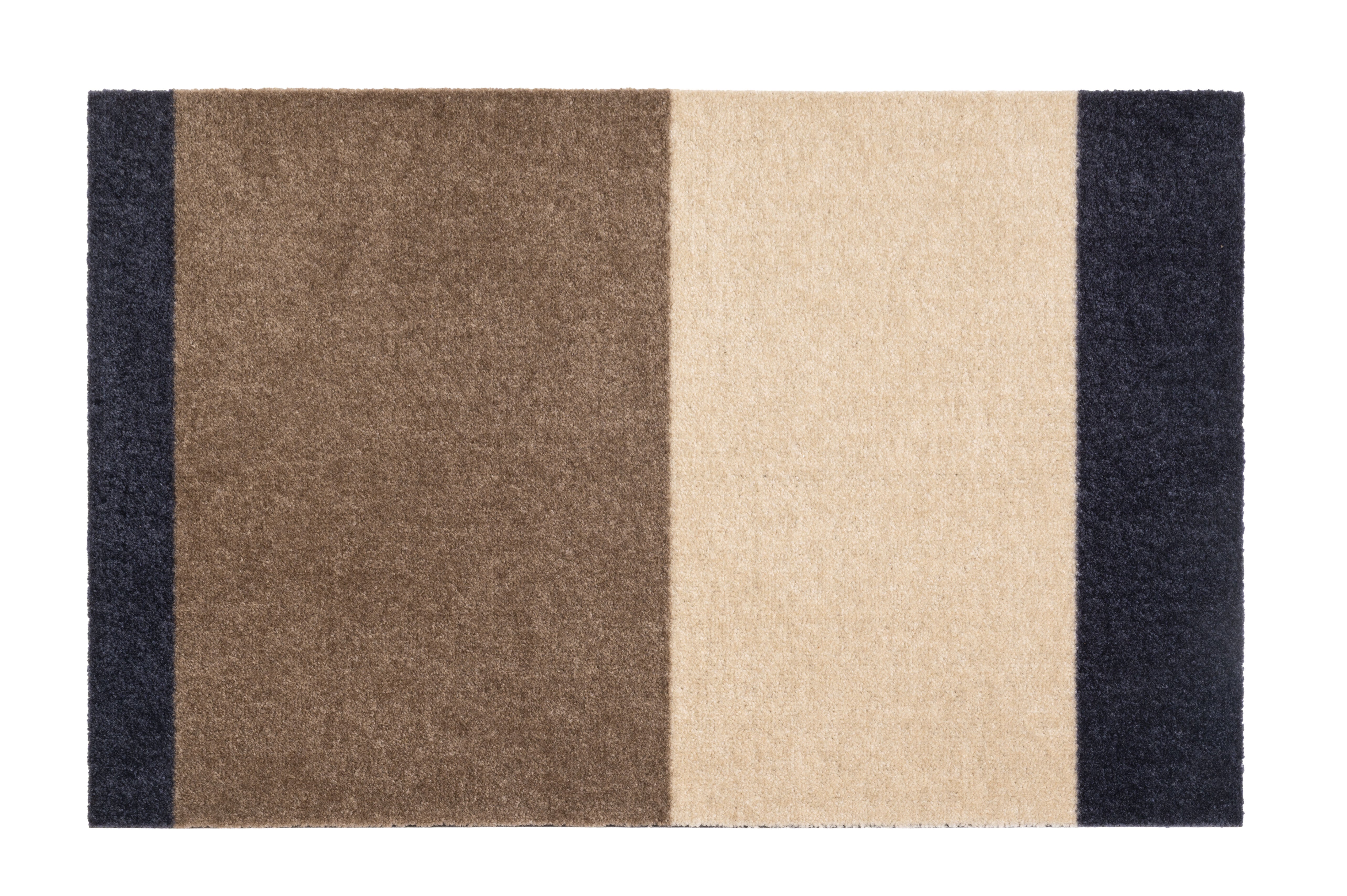 FUSSMATTE 60 x 90 cm - STRIPES BLUE / SAND / IVORY