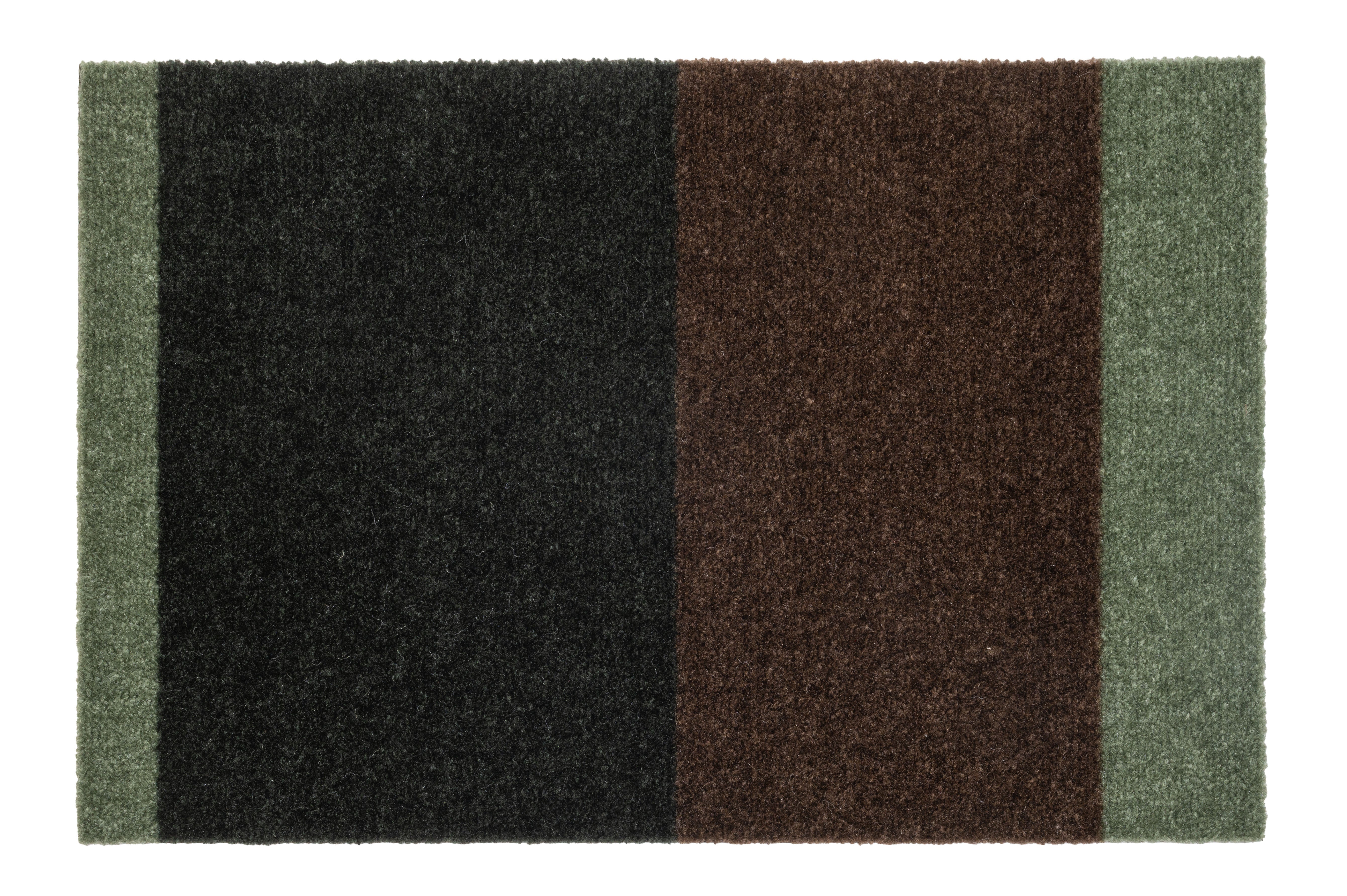 FUSSMATTE 40 x 60 cm – STRIPES GRÜN / BRAUN
