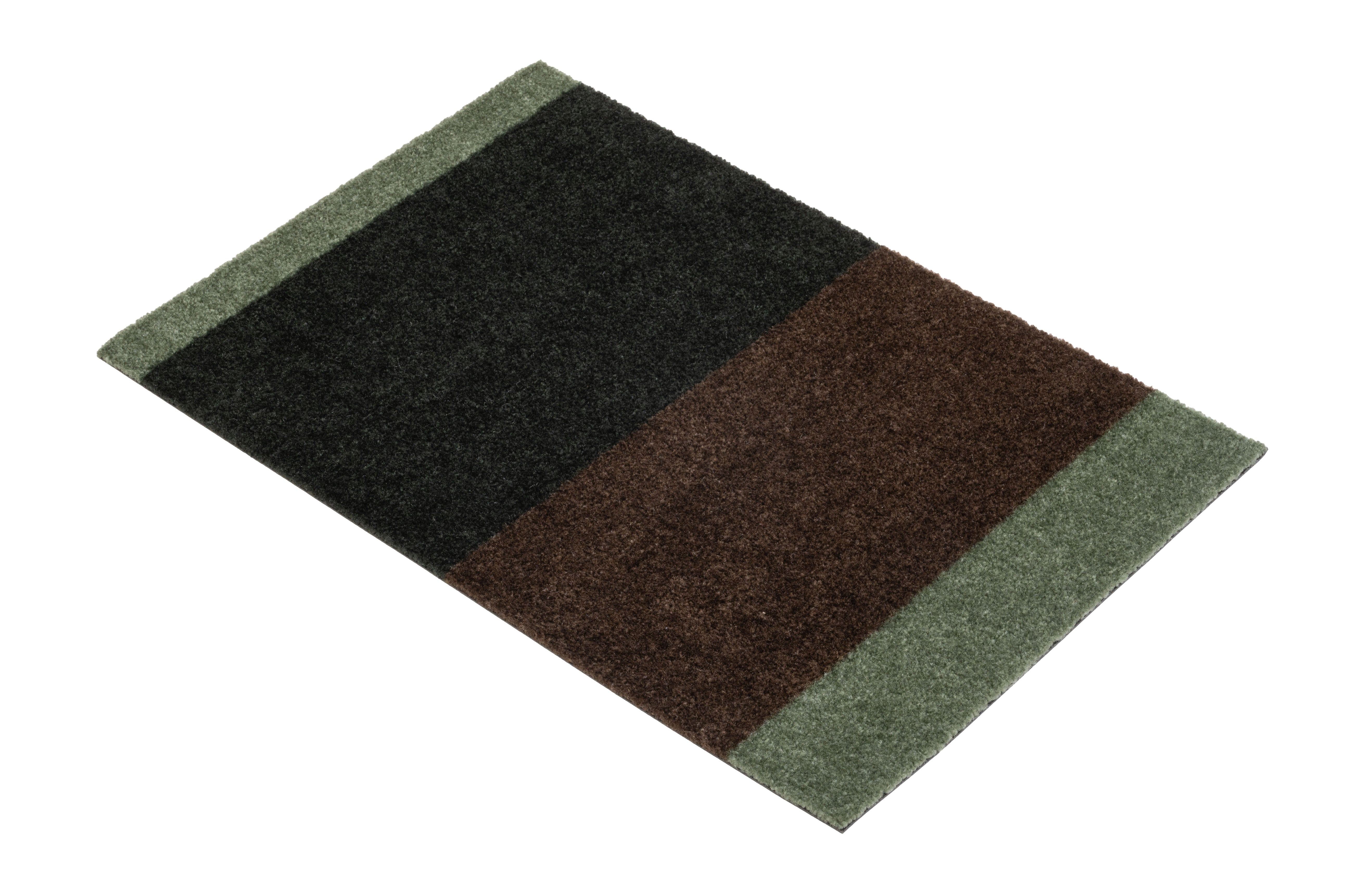 FUSSMATTE 40 x 60 cm – STRIPES GRÜN / BRAUN