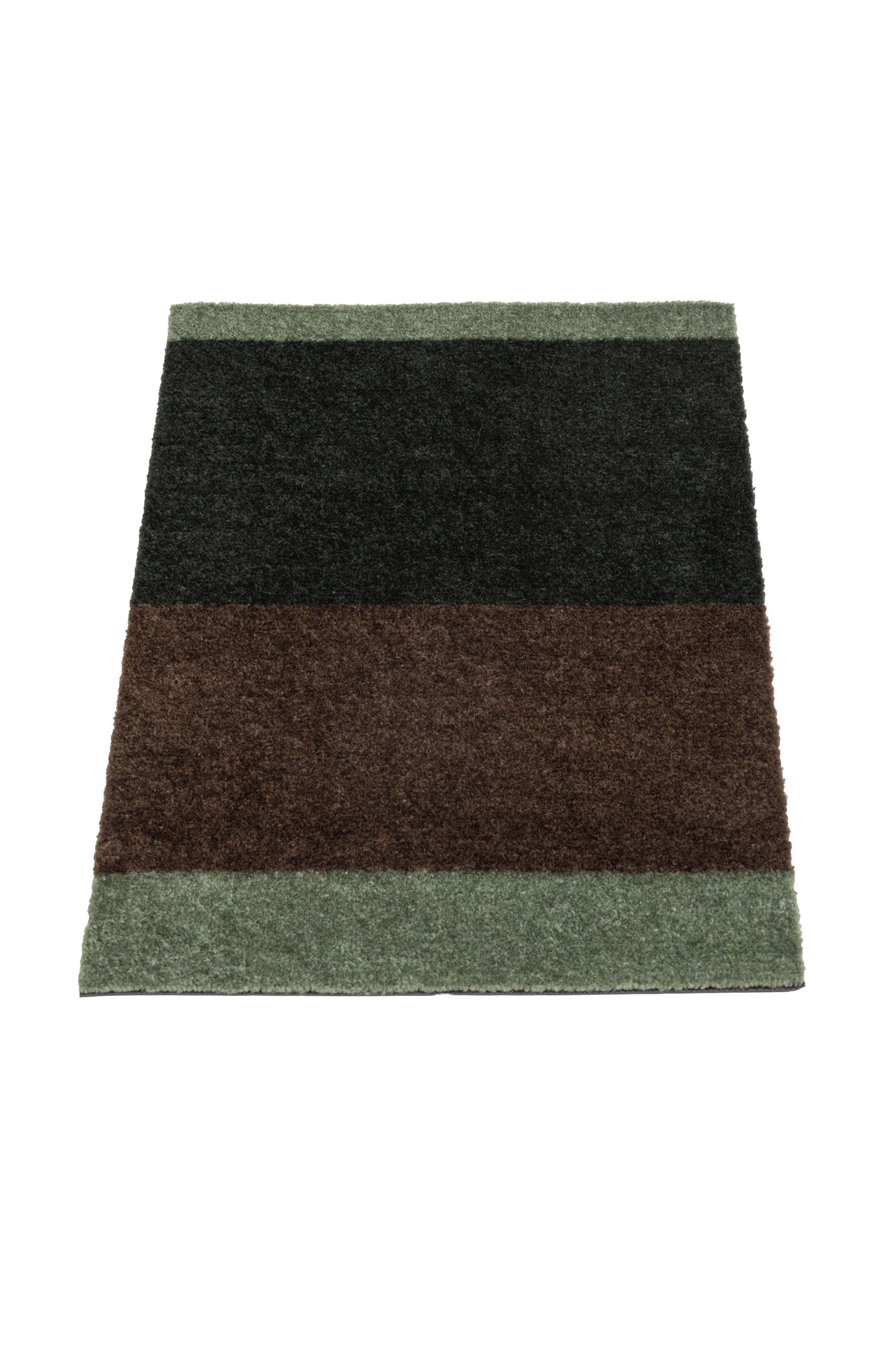 FUSSMATTE 40 x 60 cm – STRIPES GRÜN / BRAUN