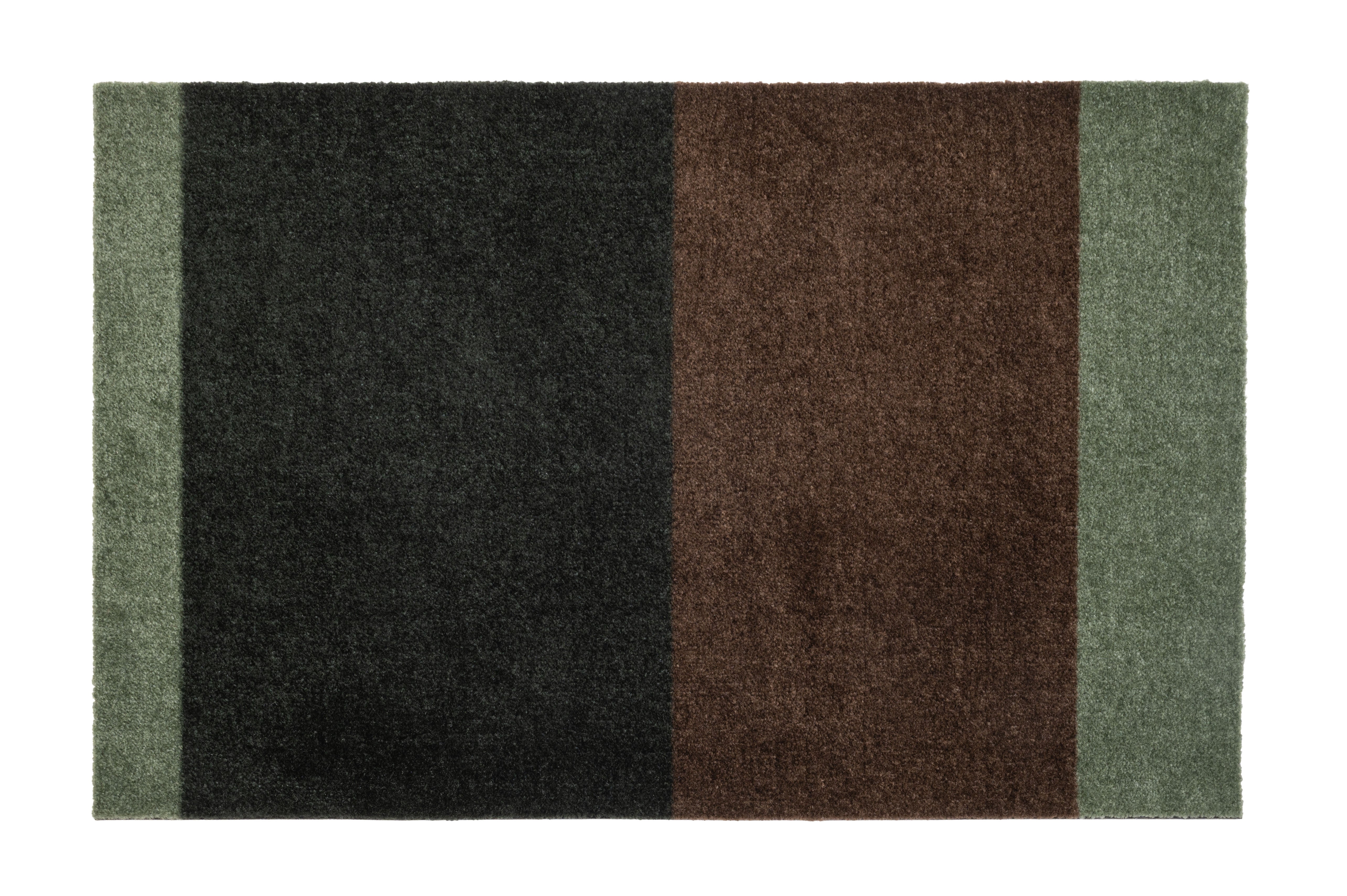 FUSSMATTE 60 x 90 cm - STREIFEN GRÜN / BRAUN