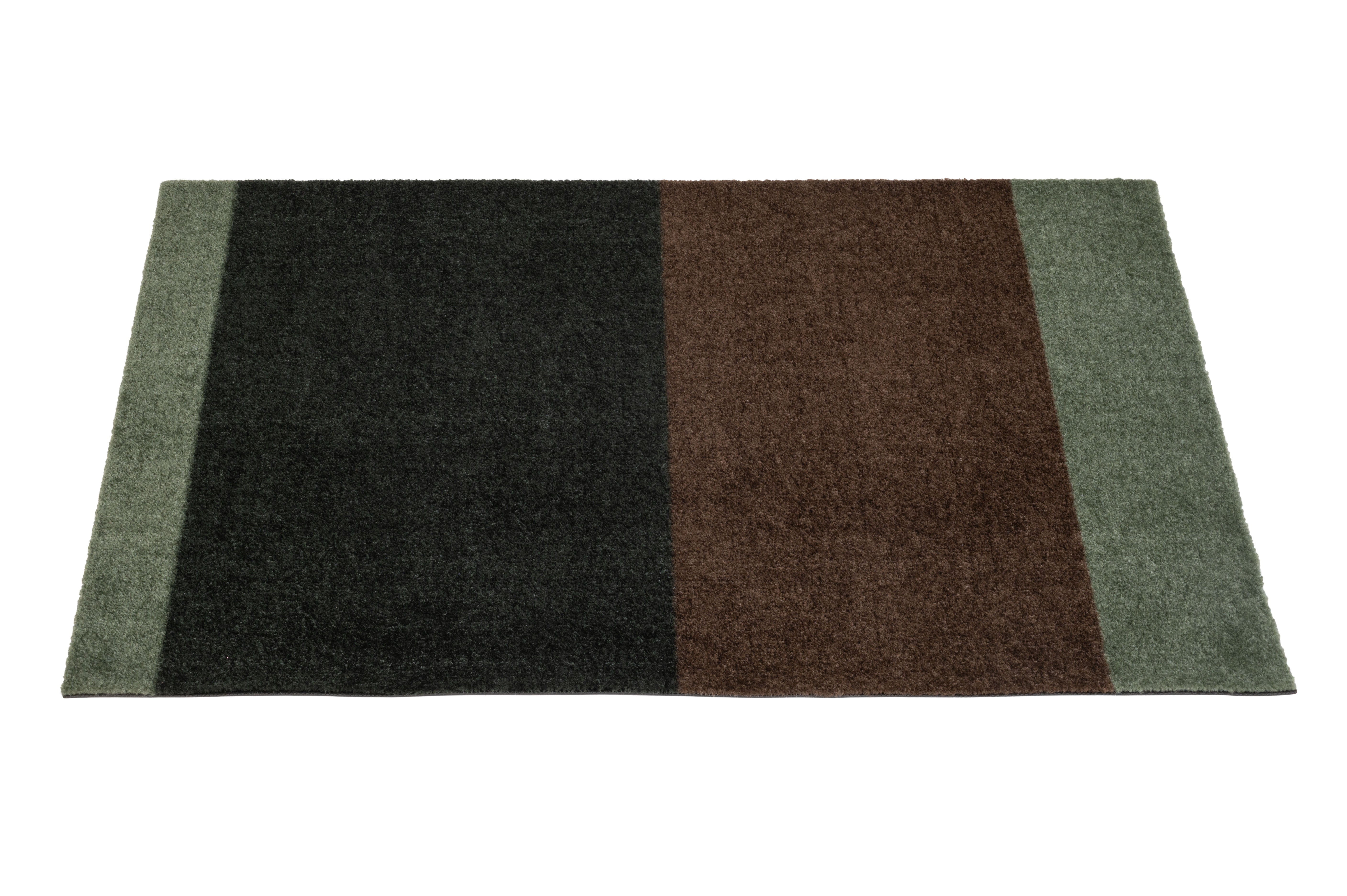 FUSSMATTE 60 x 90 cm - STREIFEN GRÜN / BRAUN