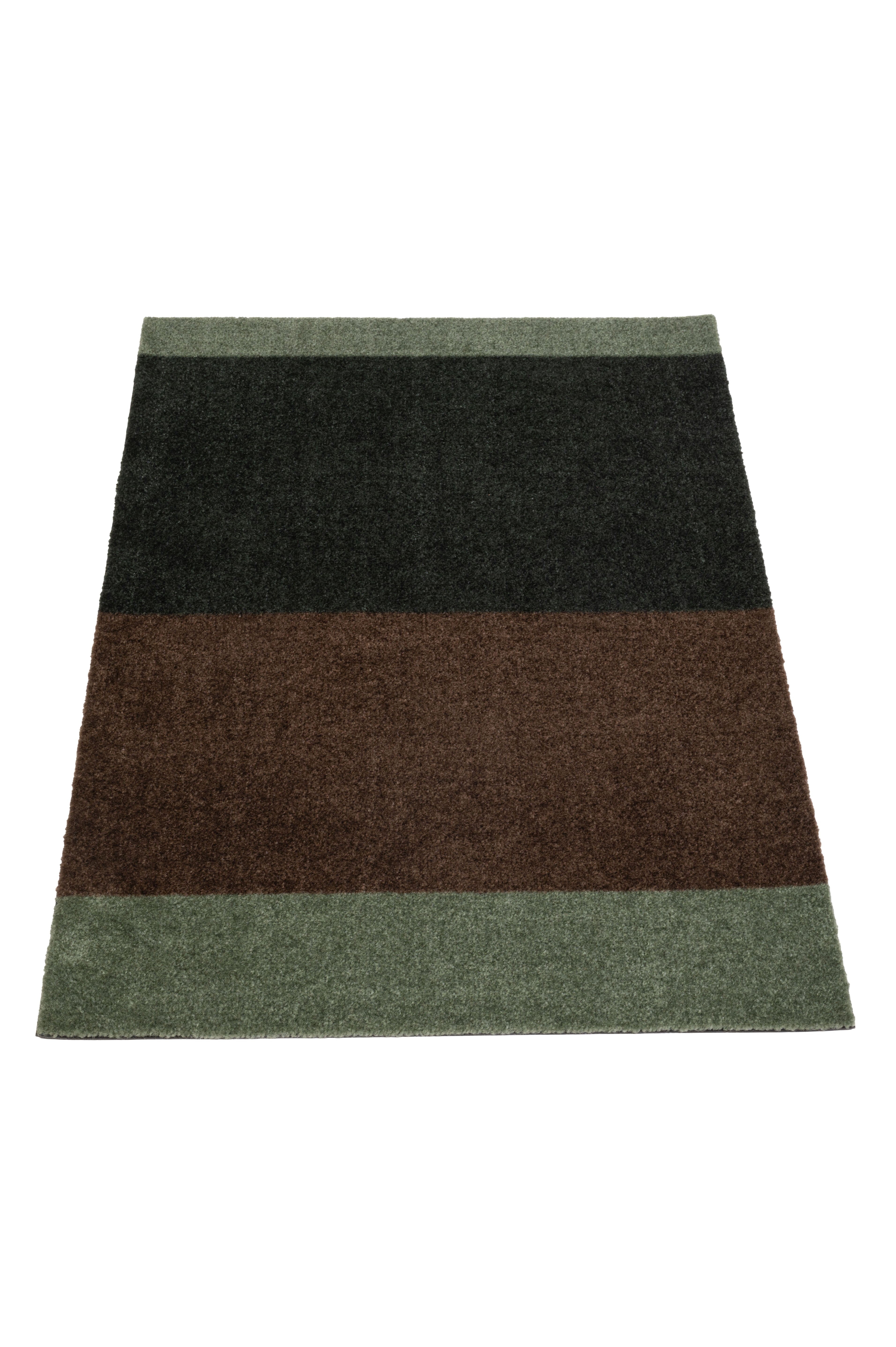 FUSSMATTE 60 x 90 cm - STREIFEN GRÜN / BRAUN