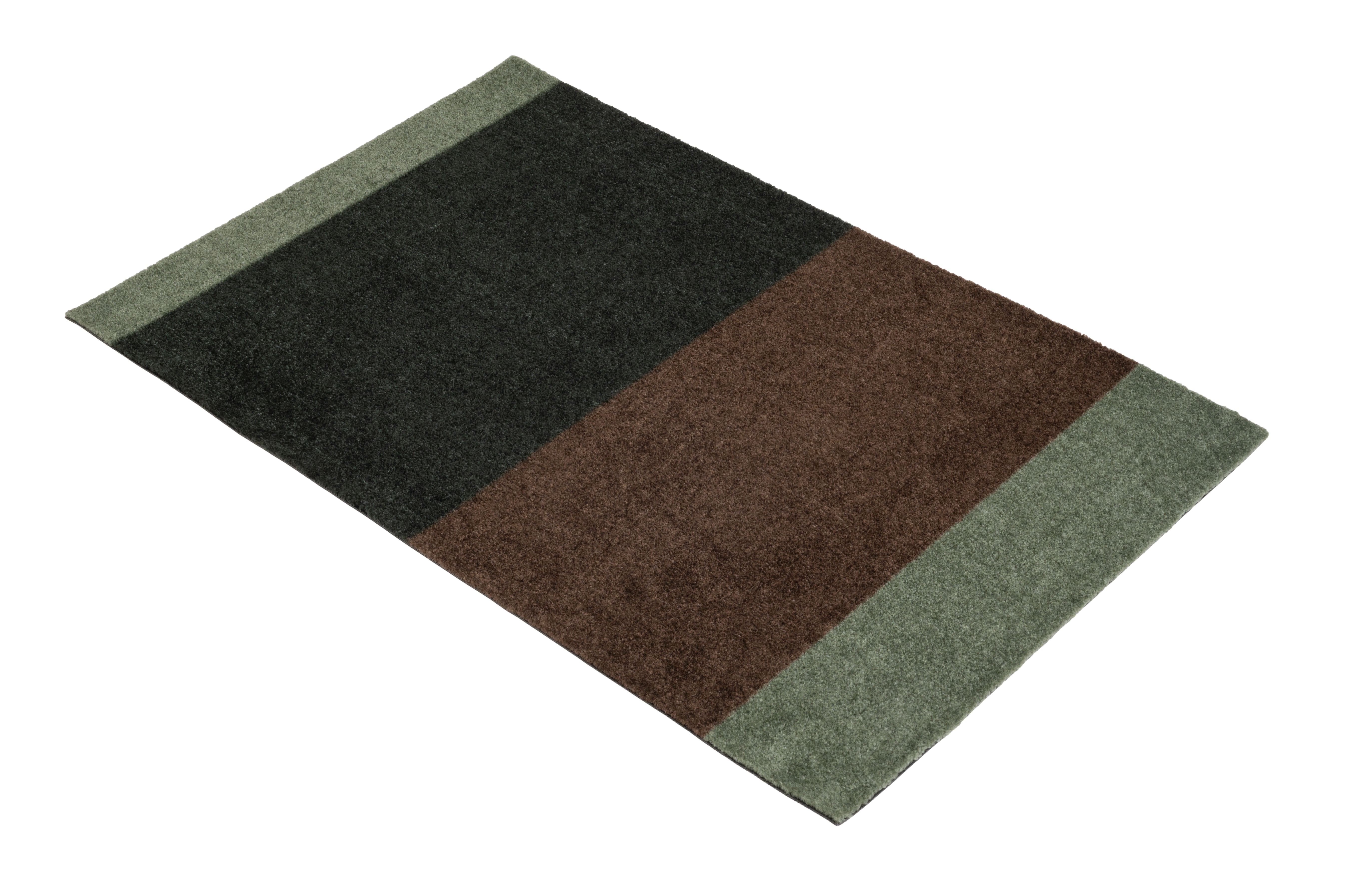 FUSSMATTE 60 x 90 cm - STREIFEN GRÜN / BRAUN