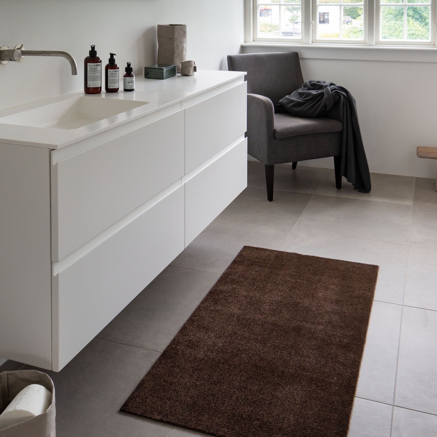 TÆPPE 90 X 130 CM - UNICOLOR BROWN