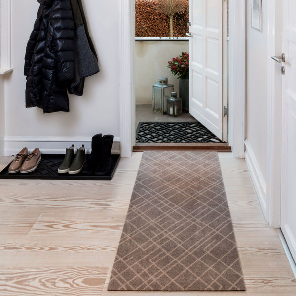 FUßMATTE 67 x 150 CM - LINES SAND/BEIGE