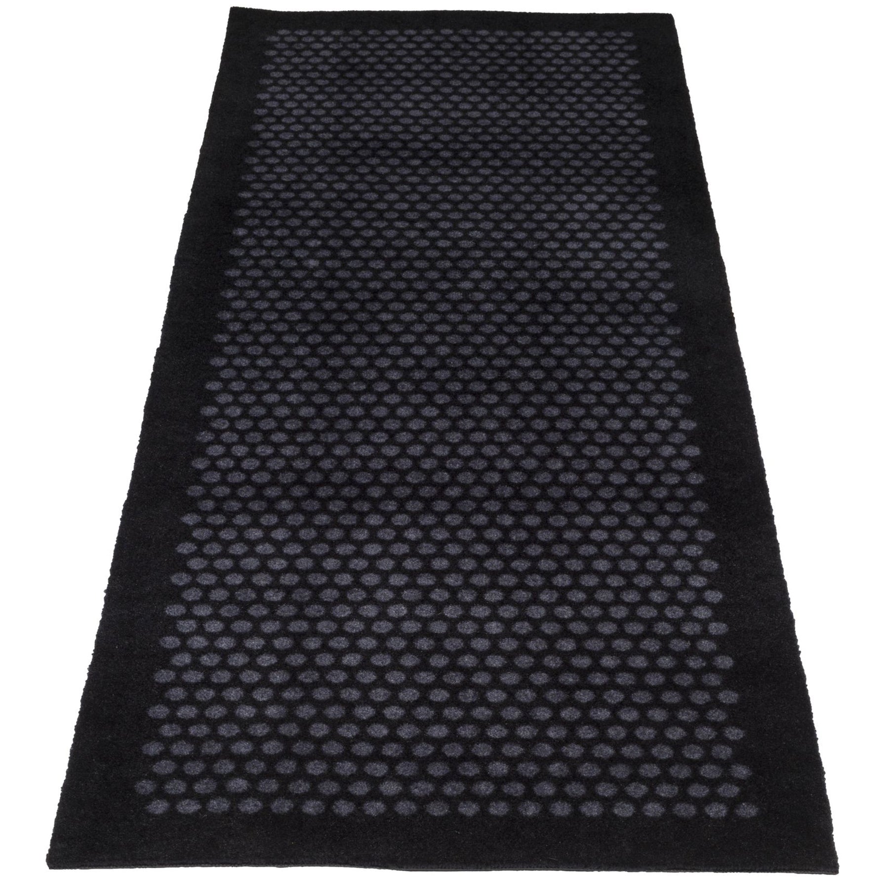 FUßMATTE 67 x 200 CM - DOT SCHWARZ/GRAU