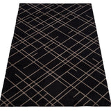 FUßMATTE 67 x 120 CM - LINES SCHWARZ/SAND