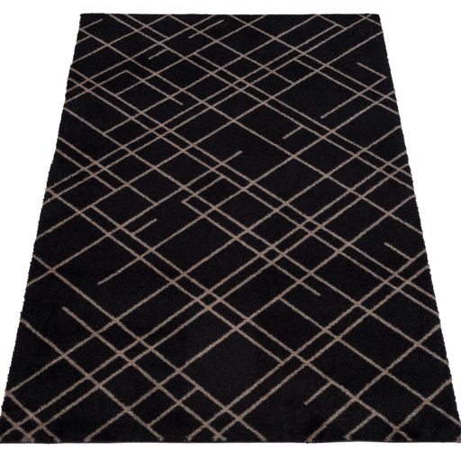 FUßMATTE 67 x 120 CM - LINES SCHWARZ/SAND