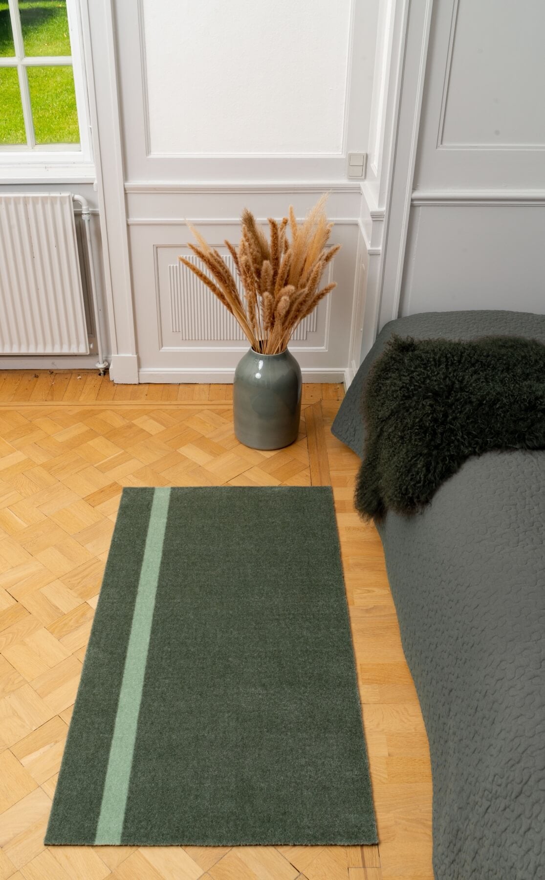 -50% - 40X60 - STRIPES VERTIKAL - HELL / STAUBGRÜN