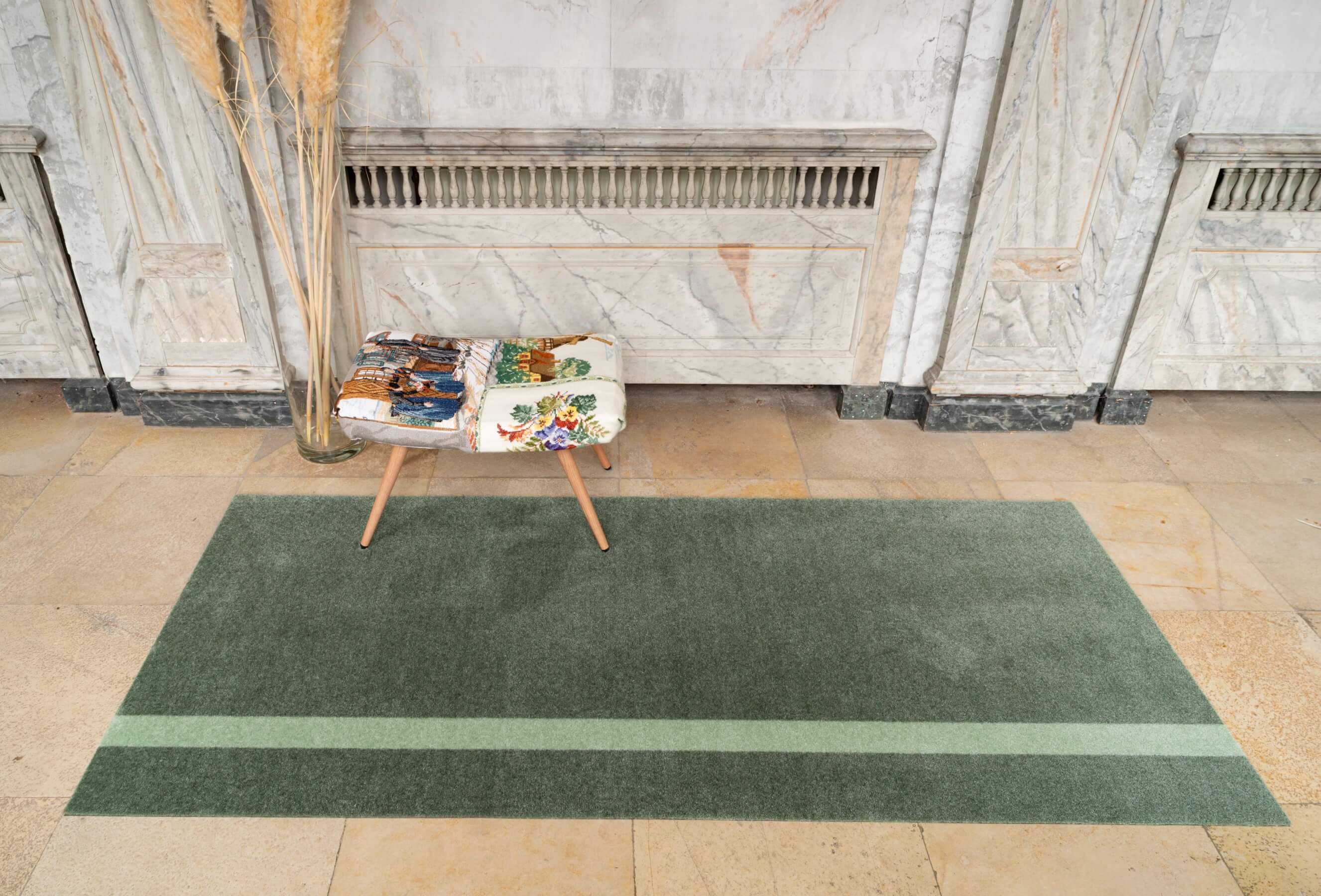 -50% - 40X60 - STRIPES VERTIKAL - HELL / STAUBGRÜN