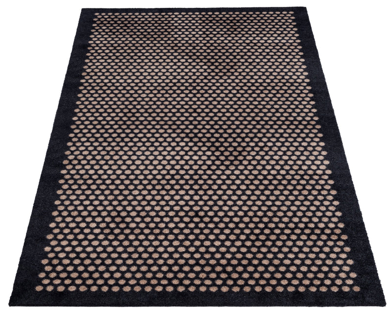 FUßMATTE 90 x 200 CM - DOT SCHWARZ/SAND