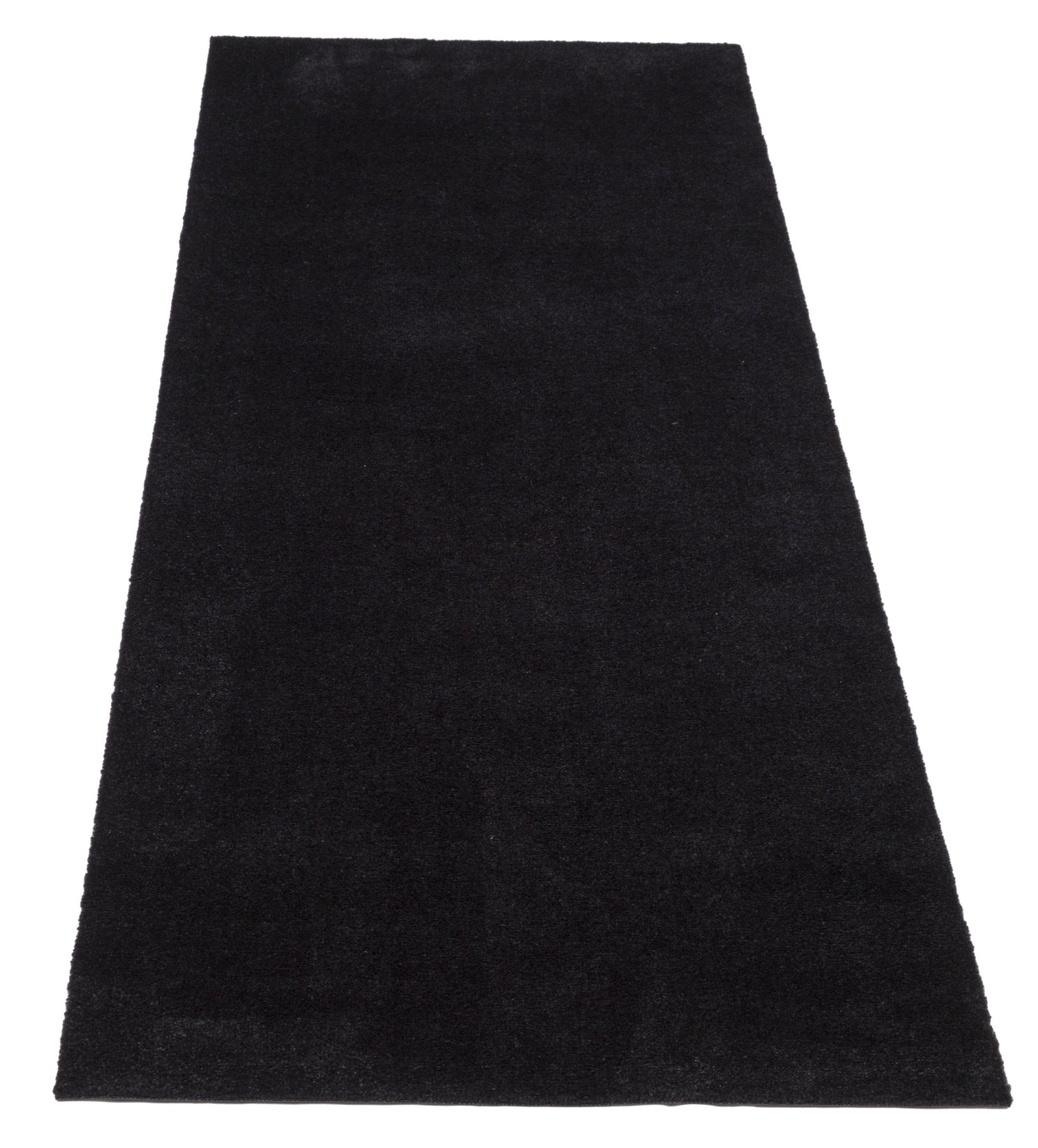 TEPPICH 90 x 200 CM - UNICOLOR SCHWARZ