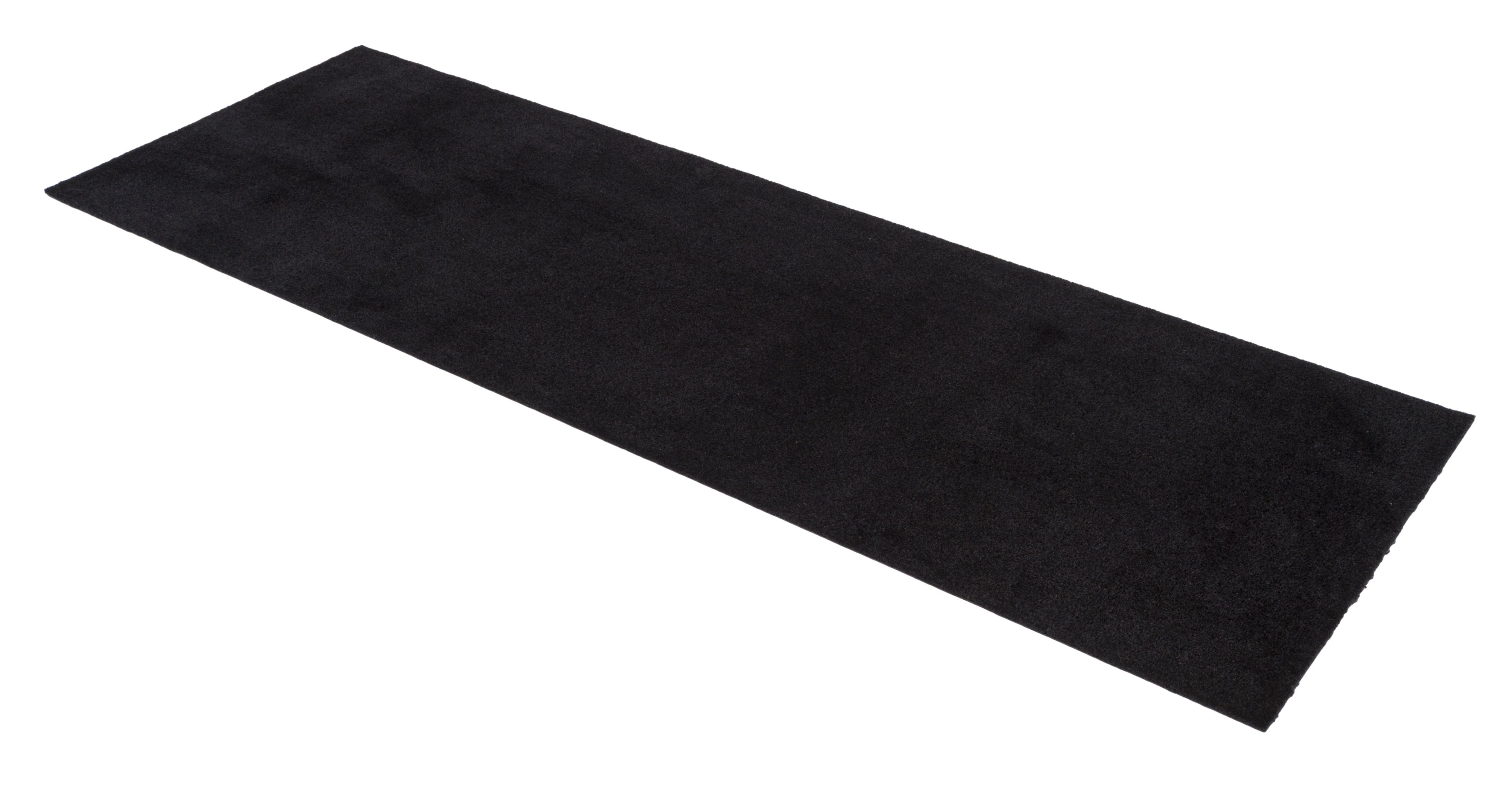 TEPPICH 90 x 200 CM - UNICOLOR SCHWARZ