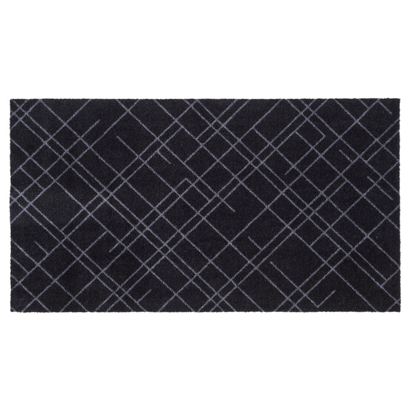 FUßMATTE 67 x 120 CM - LINES SCHWARZ/GRAU