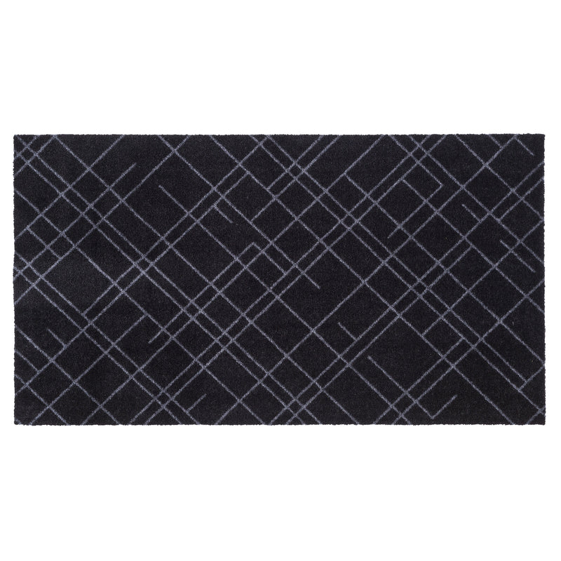 FUßMATTE 67 x 120 CM - LINES SCHWARZ/GRAU