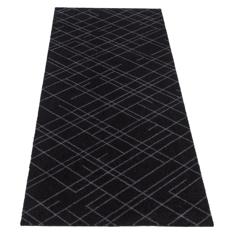 FUßMATTE 67 x 200 CM LINES/BLACK GREY