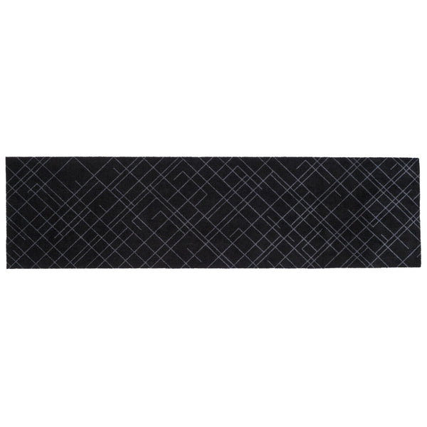 FUßMATTE 67 x 250 CM - LINES SCHWARZ/GRAU