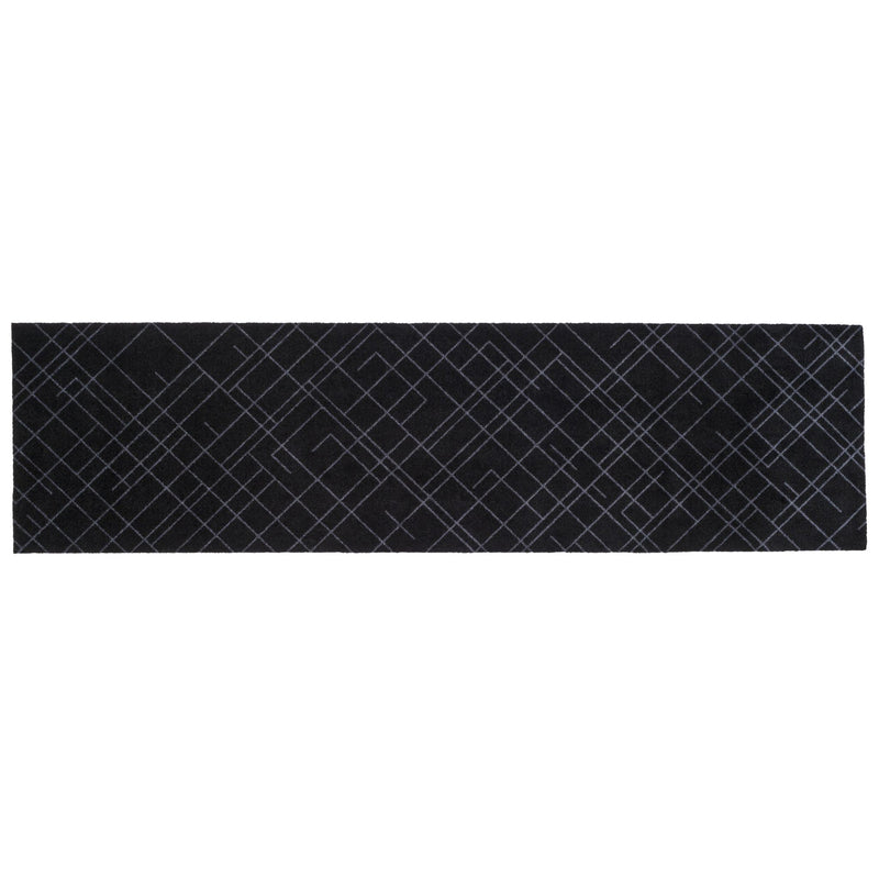FUßMATTE 67 x 250 CM - LINES SCHWARZ/GRAU