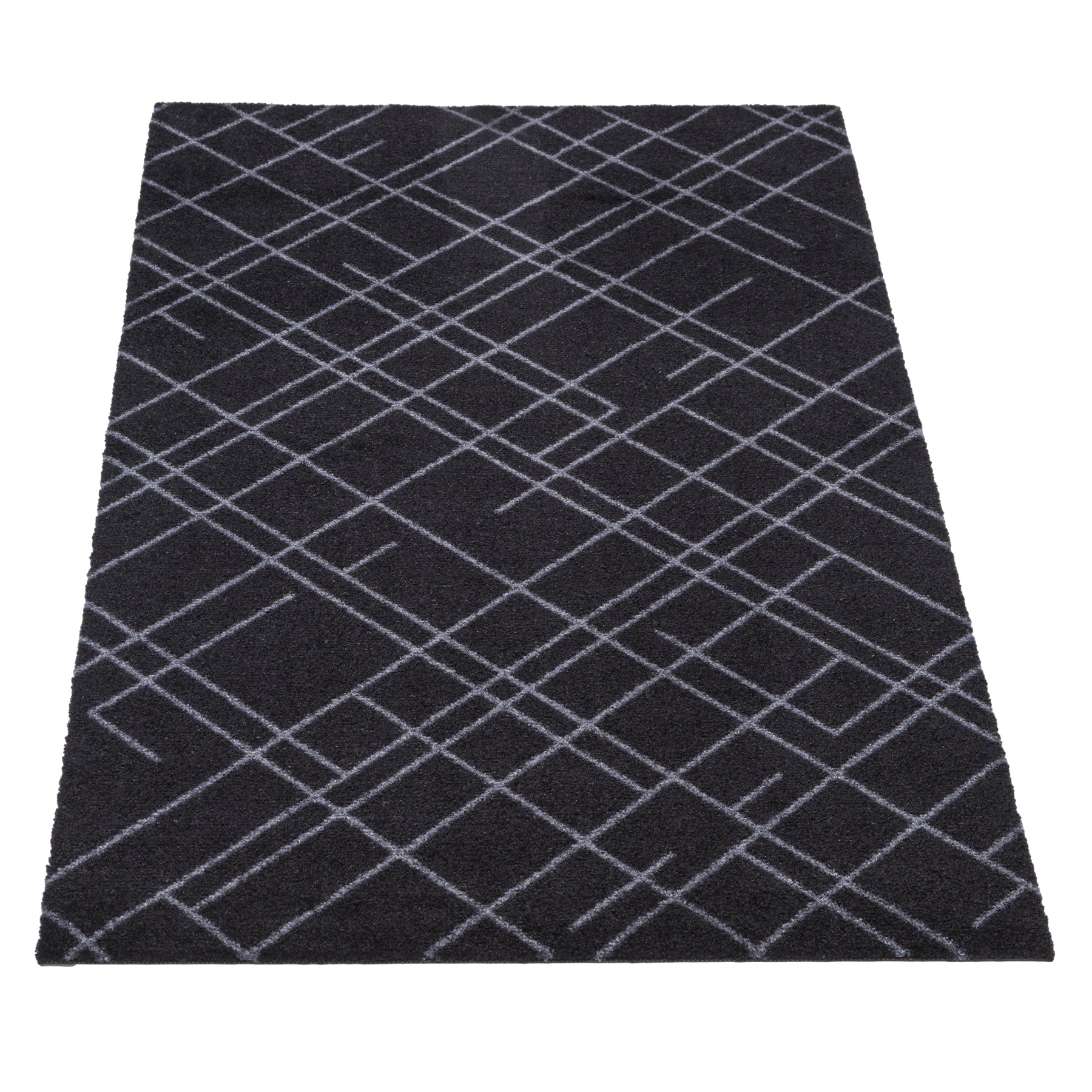 -50%  - FUßMATTE 67 x 120 CM - LINES SCHWARZ/GRAU