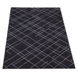 FUßMATTE 67 x 120 CM - LINES SCHWARZ/GRAU