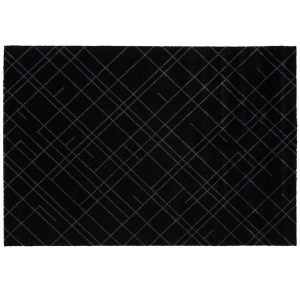 FUßMATTE 90 X 130 CM - LINES SCHWARZ/GRAU