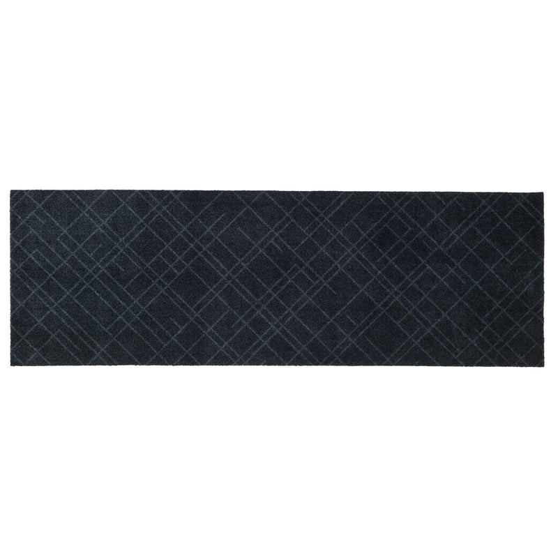 FUßMATTE 67 x 200 CM LINES DARK GREY