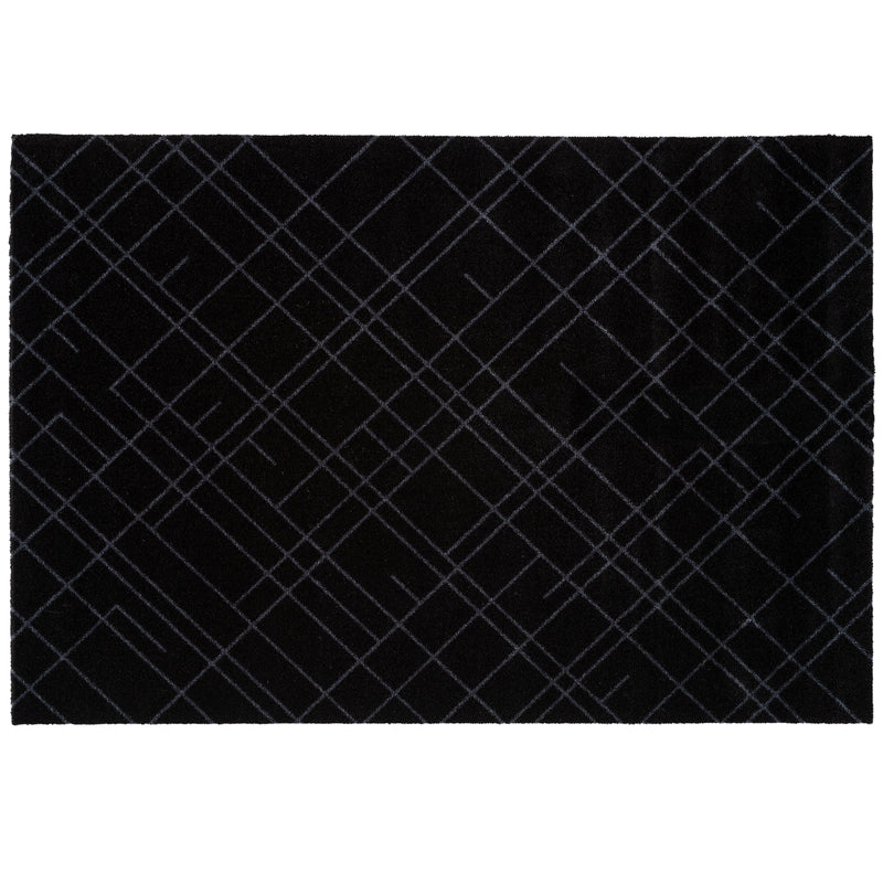 FUßMATTE 90 X 130 CM - LINES SCHWARZ/GRAU