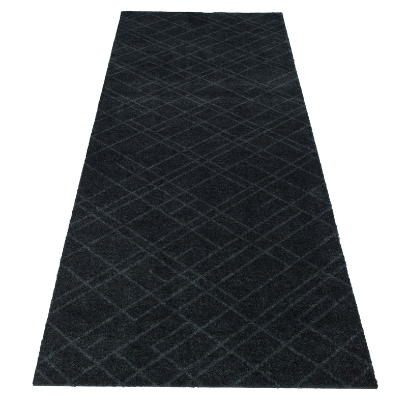 FUßMATTE 67 x 200 CM LINES DARK GREY