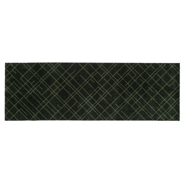 FUßMATTE 67 x 200 CM LINES DARK GREEN