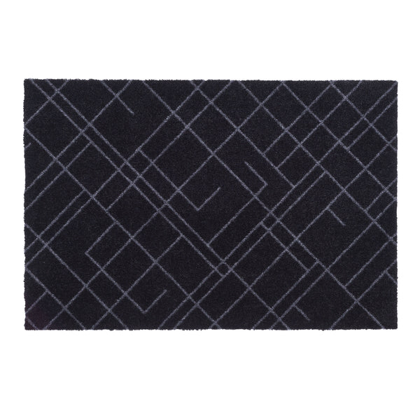 FUßMATTE 60 x 90 cm - LINES SCHWARZ/GRAU