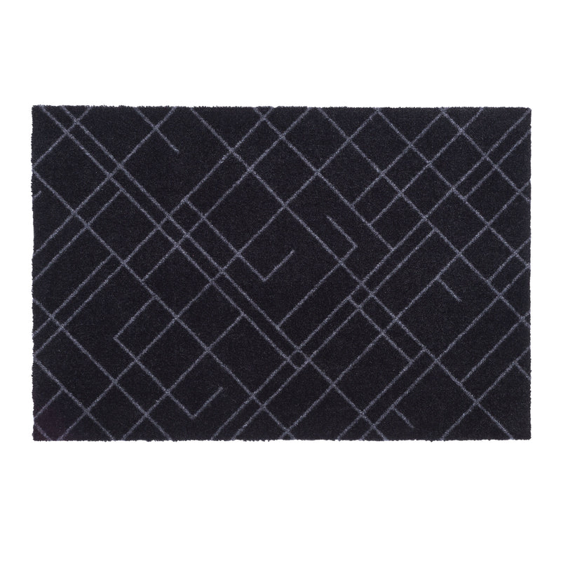 FUßMATTE 60 x 90 cm - LINES SCHWARZ/GRAU