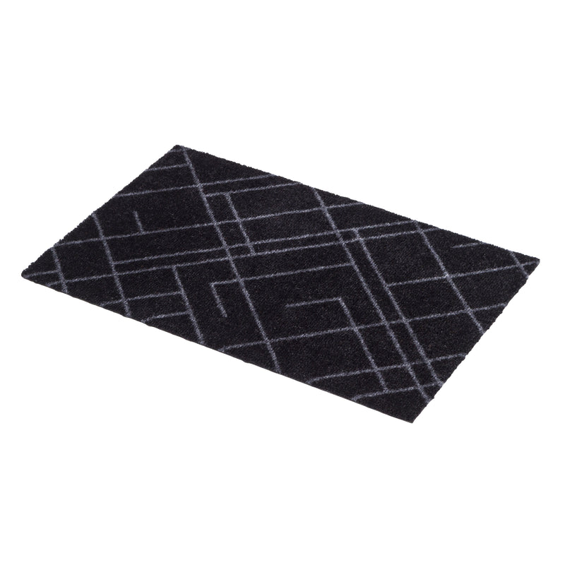 FUßMATTE 60 x 90 cm - LINES SCHWARZ/GRAU