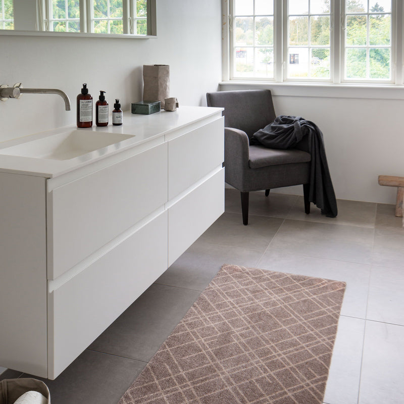 FUßMATTE 67 x 150 CM - LINES SAND/BEIGE