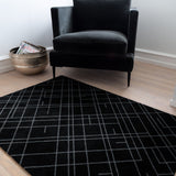 FUßMATTE 90 X 130 CM - LINES SCHWARZ/GRAU