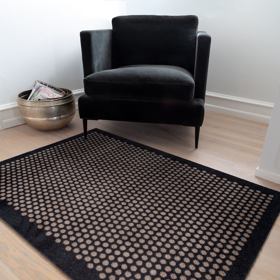 FUßMATTE 90 x 130 CM - DOT SCHWARZ/SAND