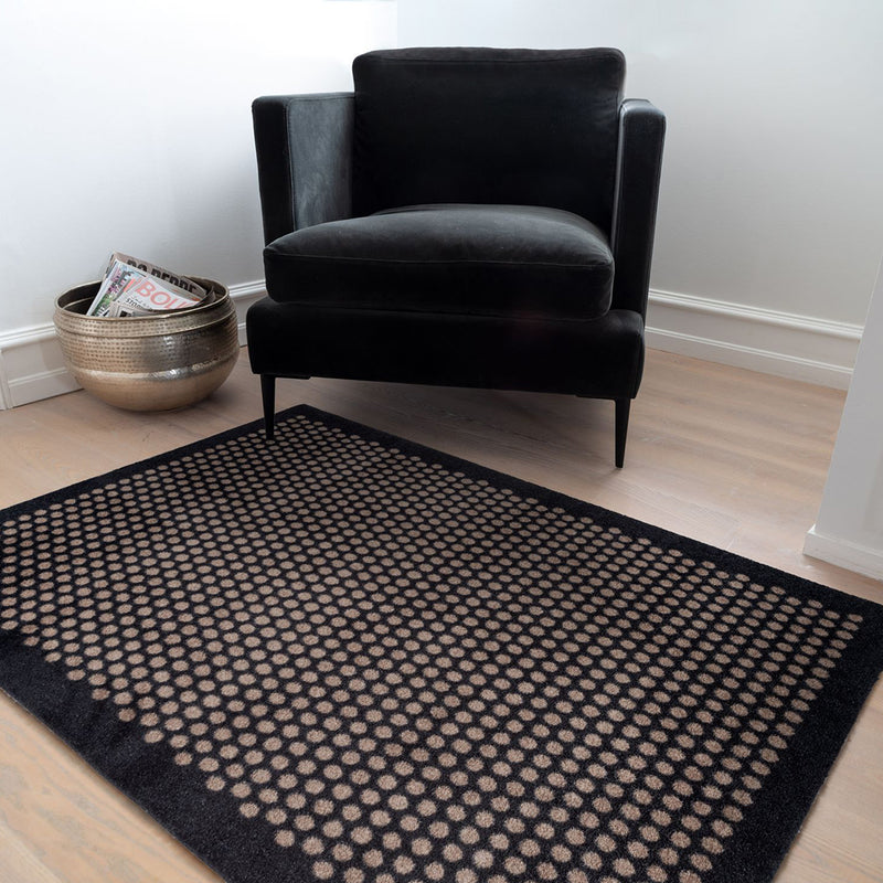 FUßMATTE 90 x 130 CM - DOT SCHWARZ/SAND