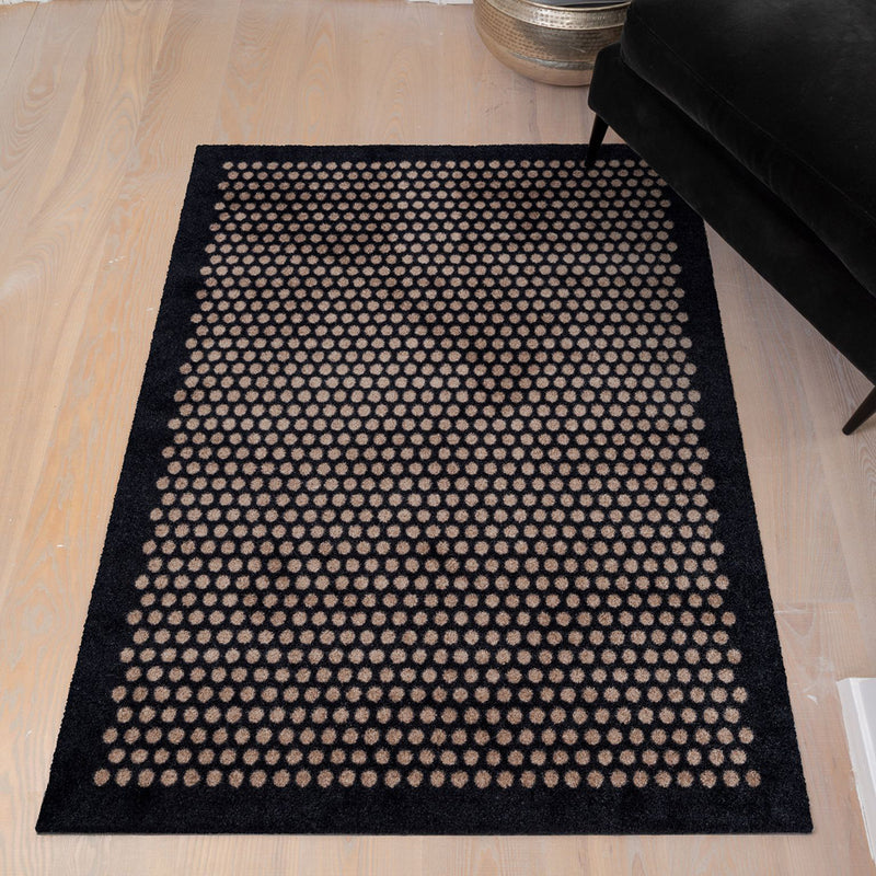 FUßMATTE 90 x 130 CM - DOT SCHWARZ/SAND