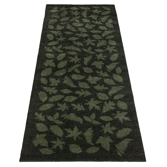 FUßMATTE 67 x 200 CM - LEAVES DARK GREEN