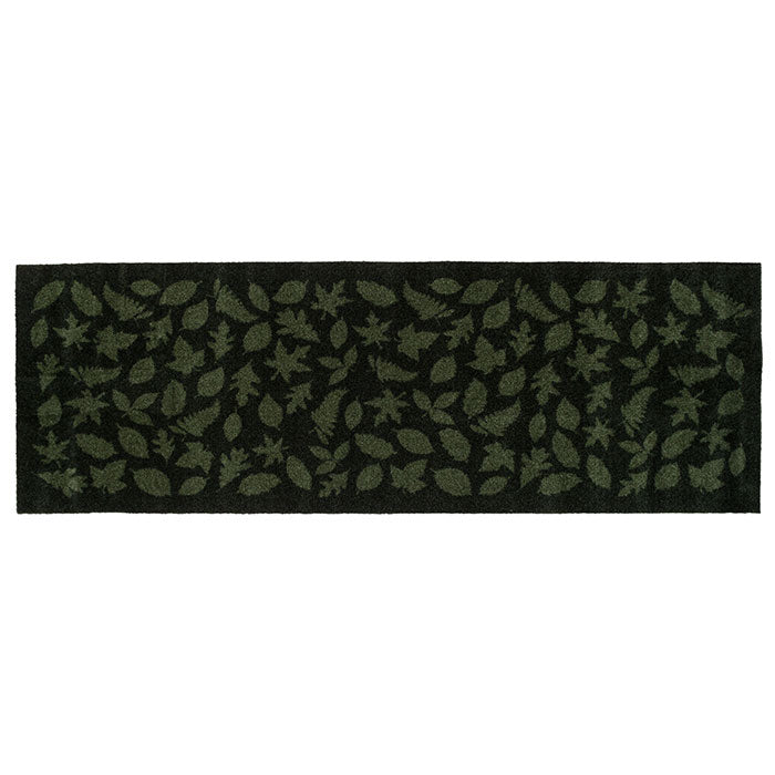 FUßMATTE 67 x 200 CM - LEAVES DARK GREEN